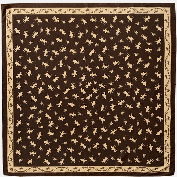 unbranded Accessories - UNBRANDED POLKA DOT HORSE BROWN LARGE POLYESTER scarf 35/34 in